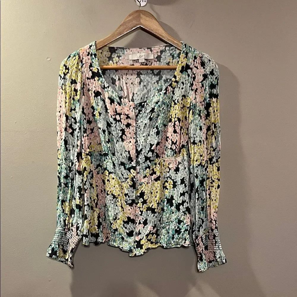 LOFT Multicolor Floral Blouse